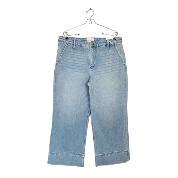 KanCan High Rise Cropped Wide Leg Jeans in Medium Blue - Sz 15/31 - NWT - Picture 2 of 6